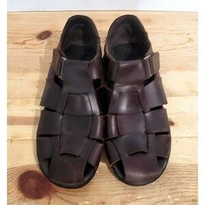 Skechers Men's Fisherman Dark Brown Leather Sandals Sz 11